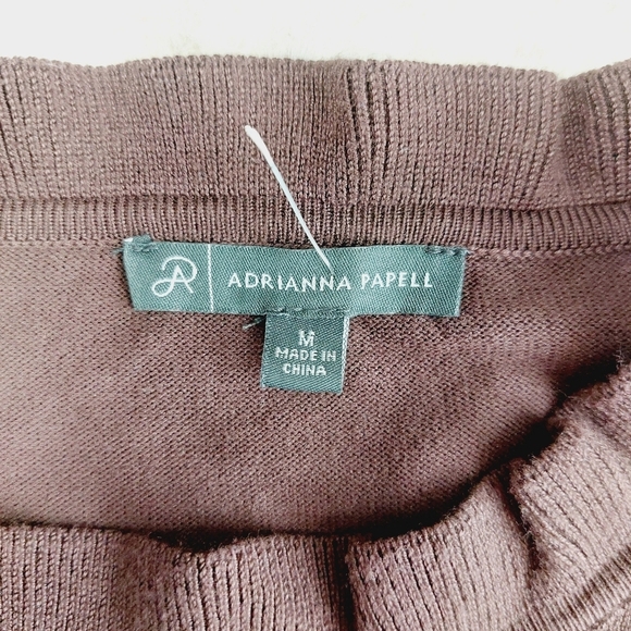 Adrianna Papell Knit Sweater Top w/ Sheer Swiss Pleated Sleeves Sweater P5263 - Picture 5 of 8
